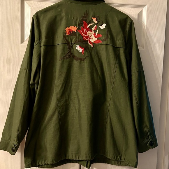 Christopher & Banks Spring Jacket Green Cotton New Without Tags - Picture 5 of 8